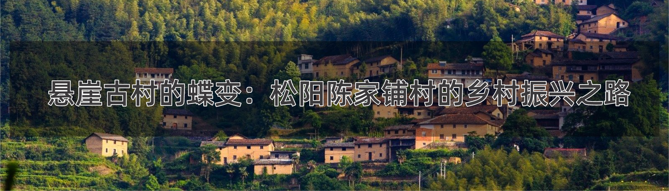 悬崖古村的蝶变：松阳陈家铺村的乡村振兴之路